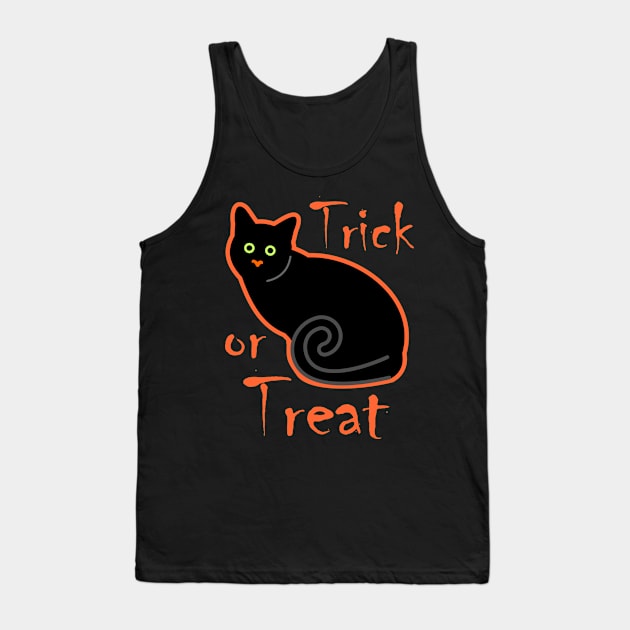 Halloween Black Cat Tank Top by evisionarts